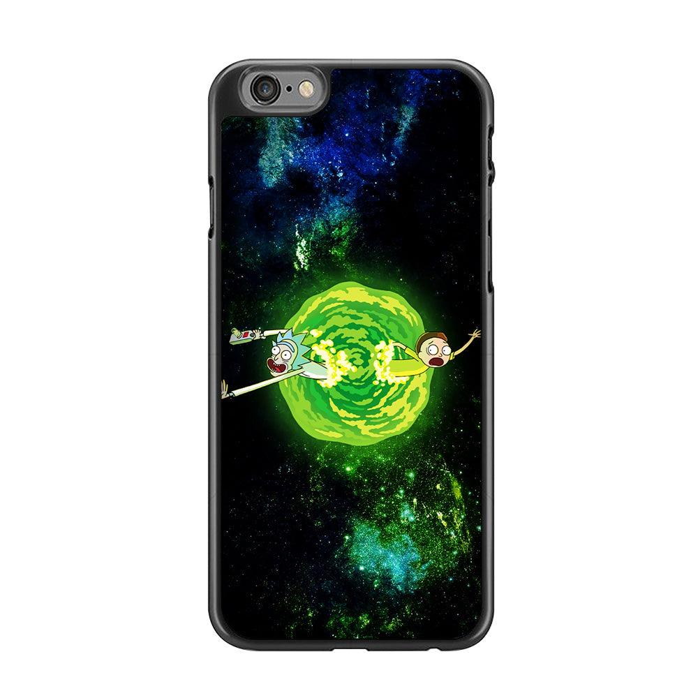 Rick and Morty Portal Spiral iPhone 6 | 6s Case-Rubber / Black (2D Case)-Xtracase