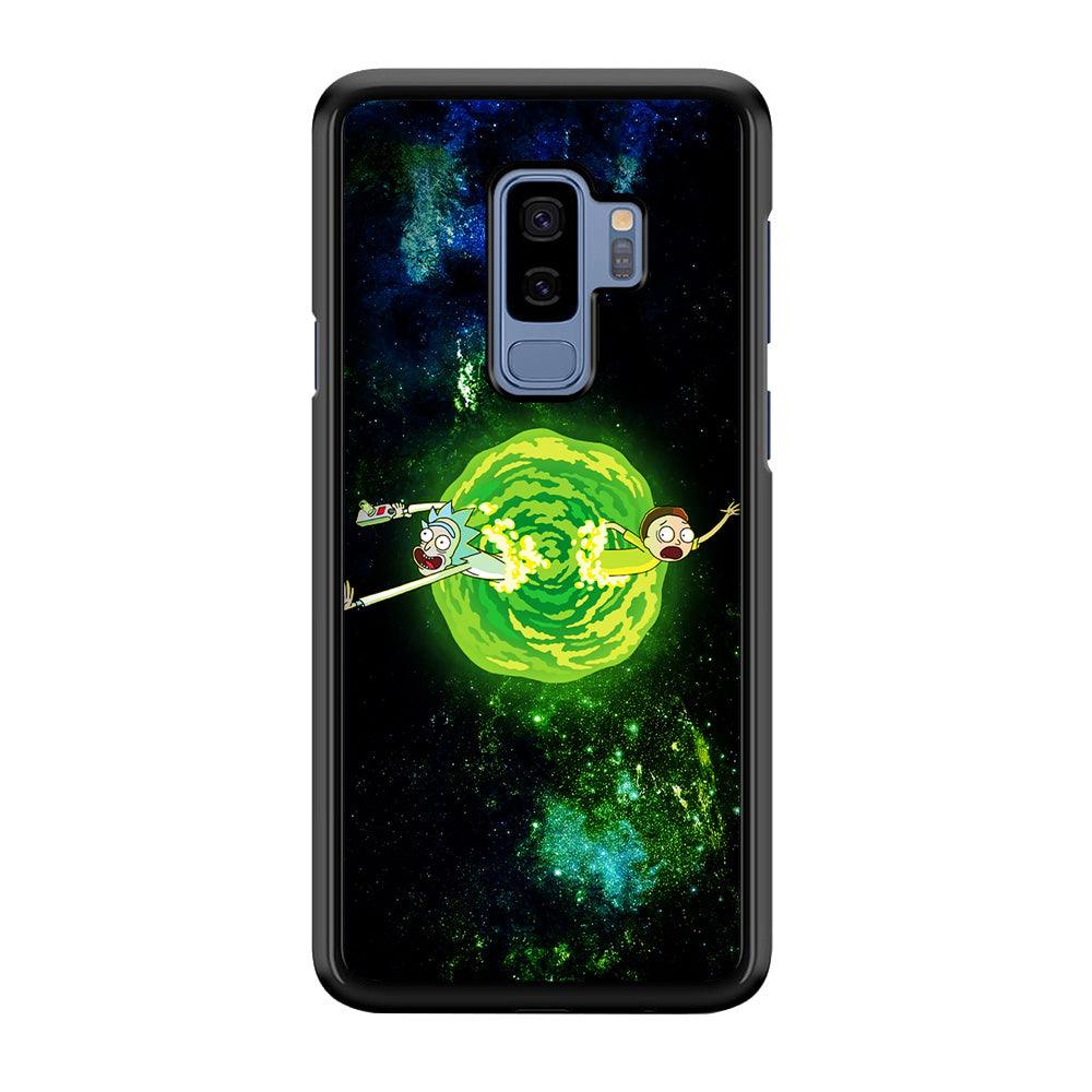 Rick and Morty Portal Spiral Samsung Galaxy S9 Plus Case-Rubber / White (2D Case)-Xtracase