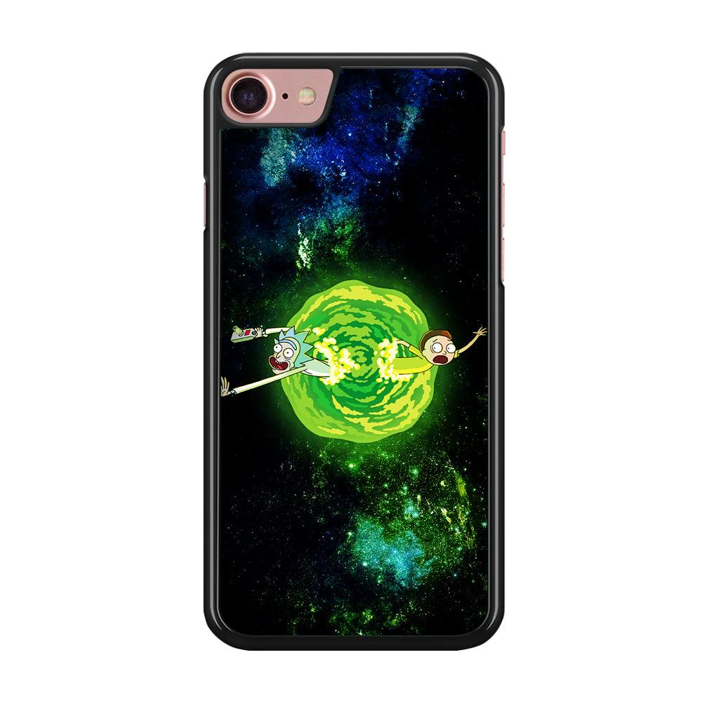 Rick and Morty Portal Spiral iPhone SE 2020 Case-Rubber / Black (2D Case)-Xtracase