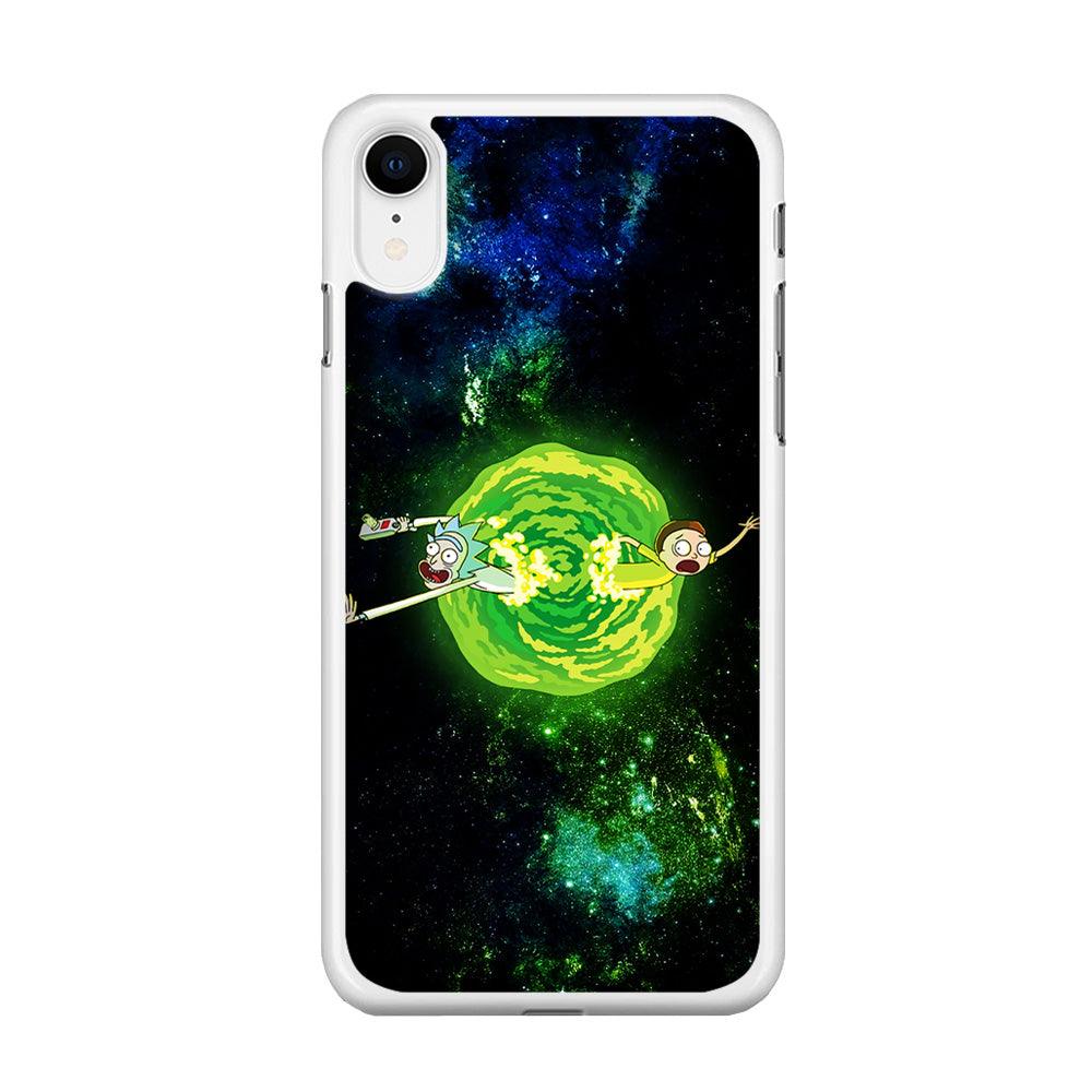 Rick and Morty Portal Spiral iPhone XR Case-Rubber / White (2D Case)-Xtracase
