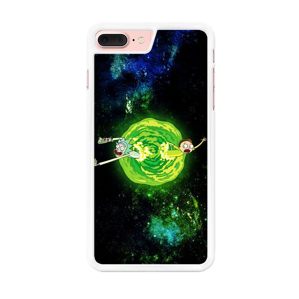 Rick and Morty Portal Spiral iPhone 7 Plus Case-Rubber / White (2D Case)-Xtracase