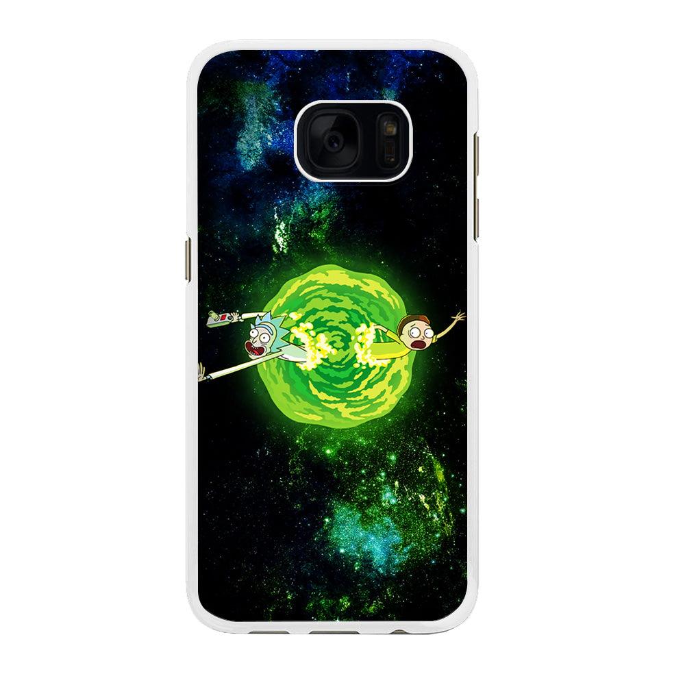 Rick and Morty Portal Spiral Samsung Galaxy S7 Edge Case-Rubber / White (2D Case)-Xtracase