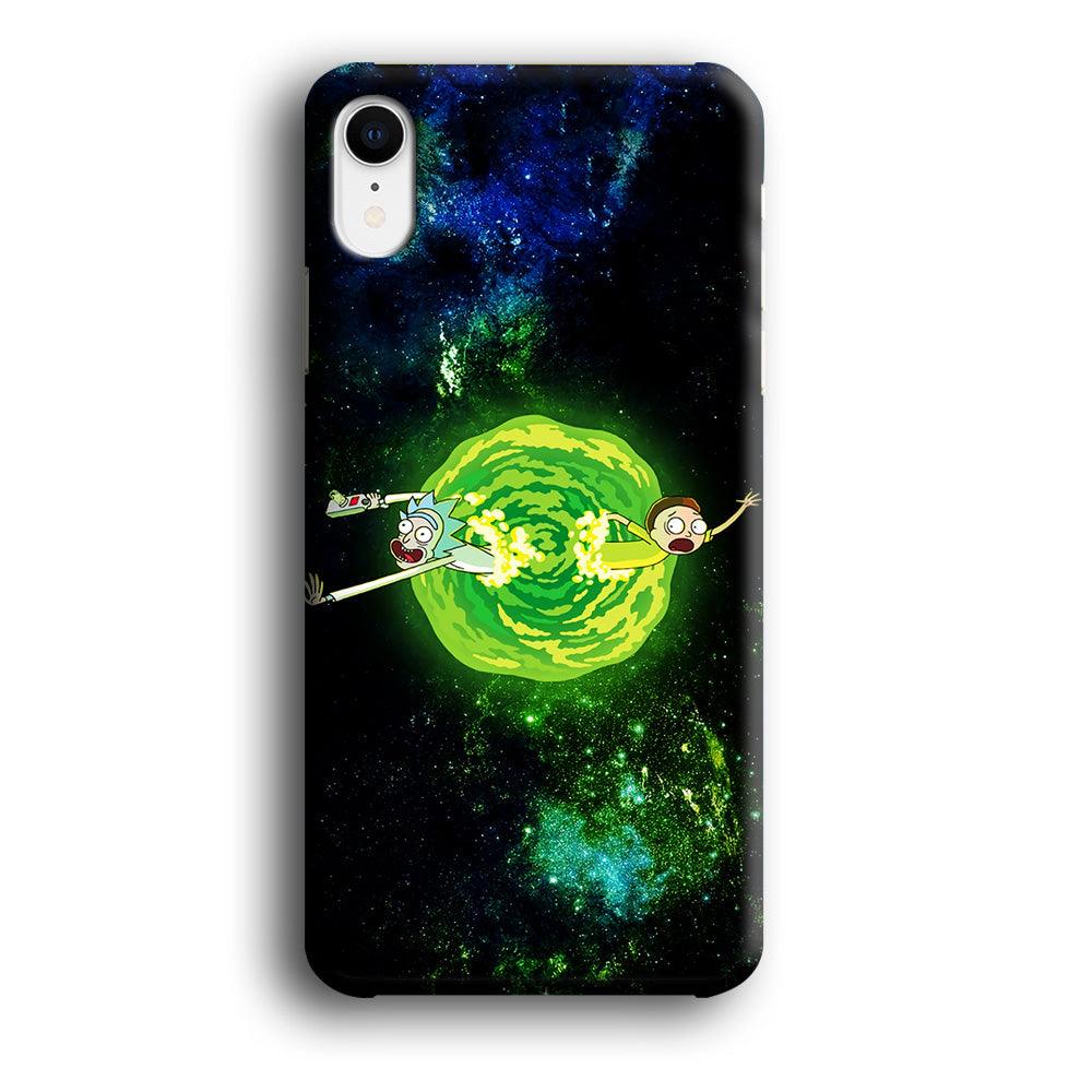 Rick and Morty Portal Spiral iPhone XR Case-Plastic / Full Wrap (3D Case)-Xtracase