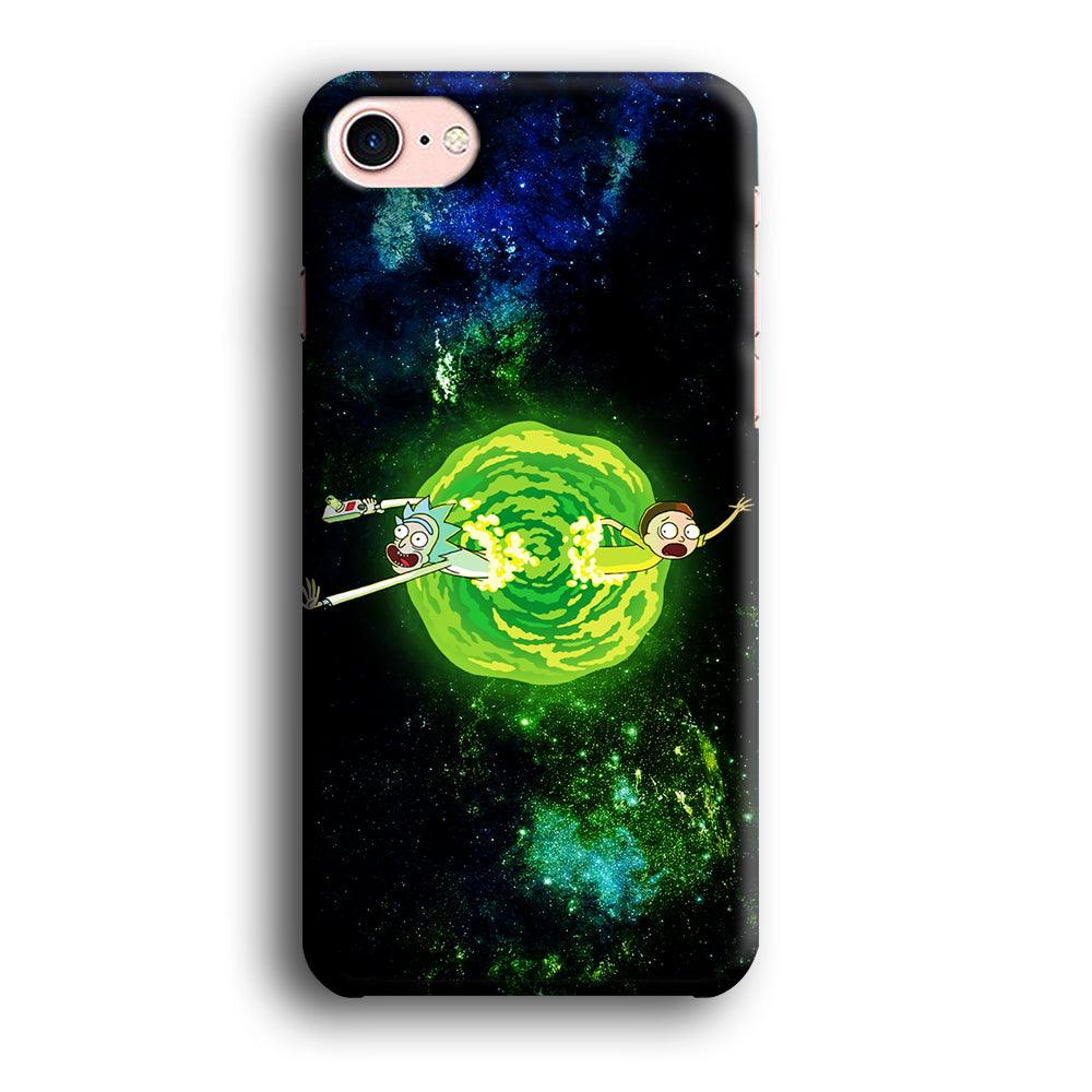 Rick and Morty Portal Spiral iPhone SE 2020 Case-Plastic / Full Wrap (3D Case)-Xtracase