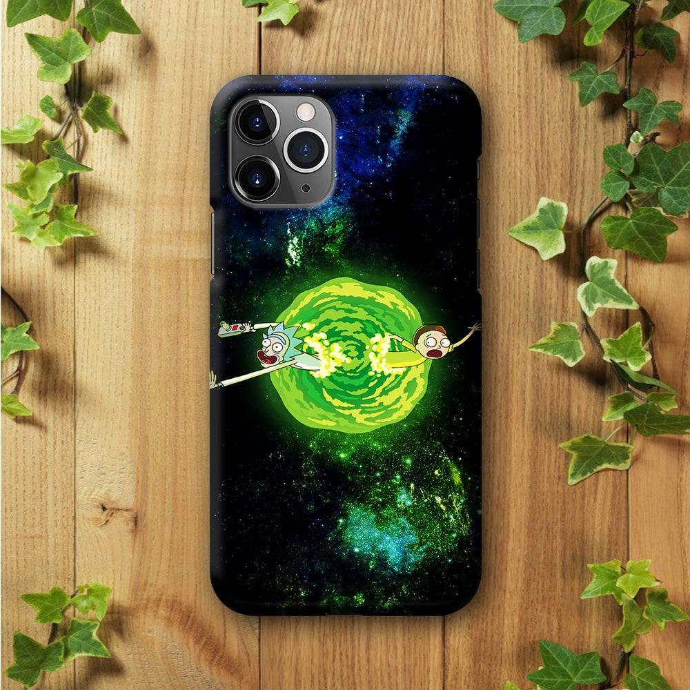 Rick and Morty Portal Spiral iPhone 11 Pro Max Case-Plastic / Full Wrap (3D Case)-Xtracase