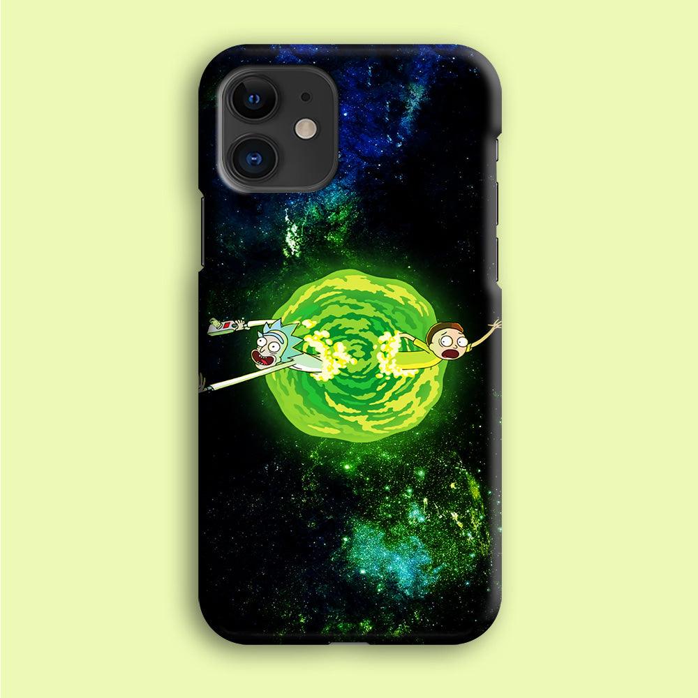 Rick and Morty Portal Spiral iPhone 12 Mini Case-Plastic / Full Wrap (3D Case)-Xtracase