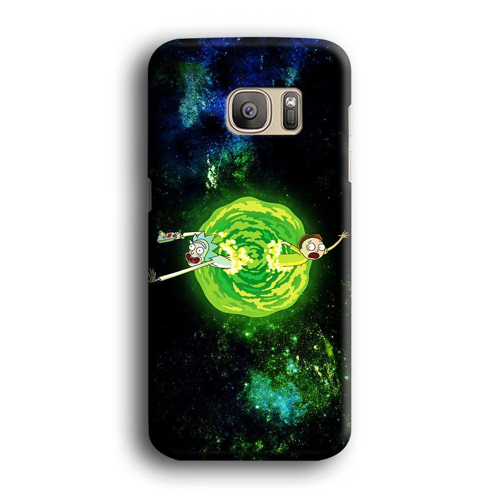 Rick and Morty Portal Spiral Samsung Galaxy S7 Edge Case-Plastic / Full Wrap (3D Case)-Xtracase