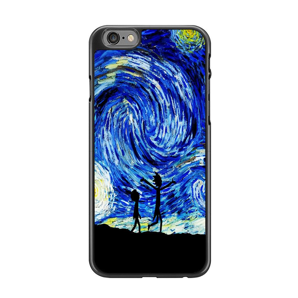 Rick and Morty Starry Night iPhone 6 | 6s Case-Rubber / Black (2D Case)-Xtracase