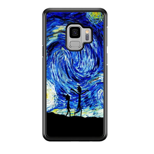 Rick and Morty Starry Night Samsung Galaxy S9 Case-Rubber / White (2D Case)-Xtracase