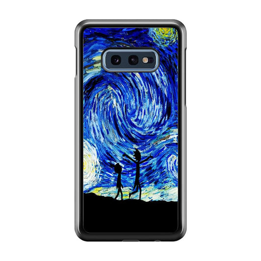 Rick and Morty Starry Night Samsung Galaxy S10E Case-Rubber / Black (2D Case)-Xtracase