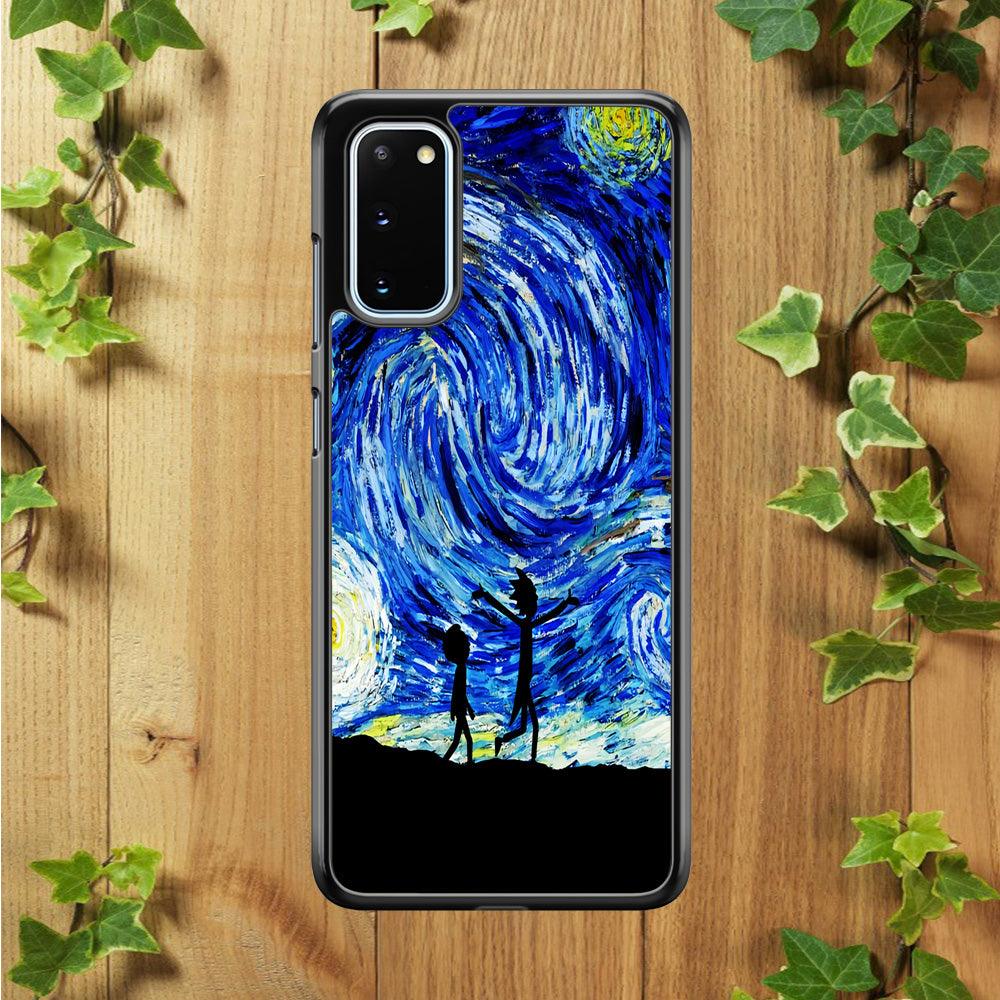 Rick and Morty Starry Night Samsung Galaxy S20 Case-Rubber / Black (2D Case)-Xtracase