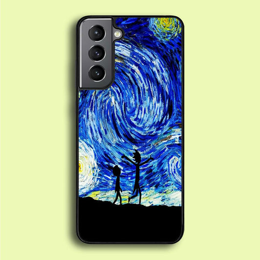 Rick and Morty Starry Night Samsung Galaxy A16 Case-Rubber / Black (2D Case)-Xtracase