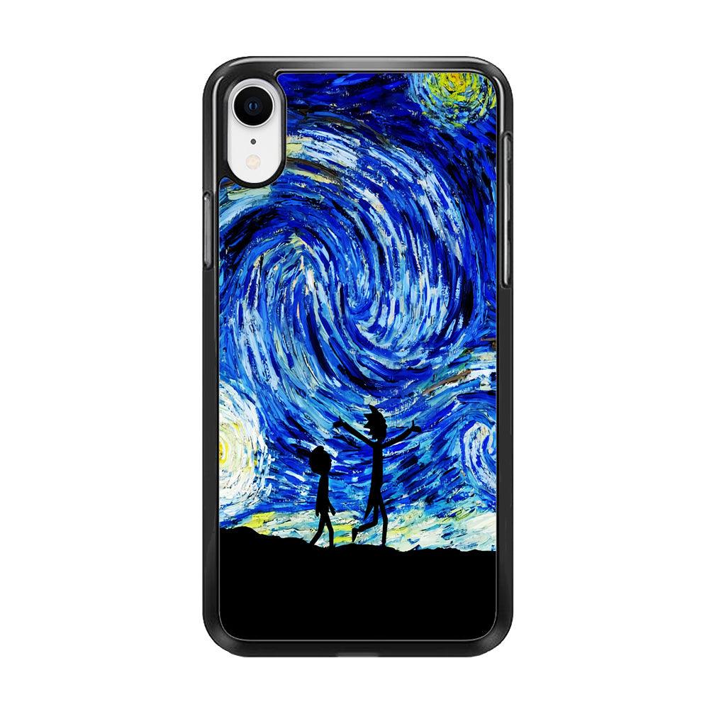 Rick and Morty Starry Night iPhone XR Case-Rubber / Black (2D Case)-Xtracase