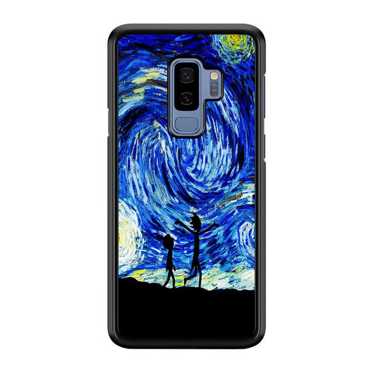 Rick and Morty Starry Night Samsung Galaxy S9 Plus Case-Rubber / White (2D Case)-Xtracase