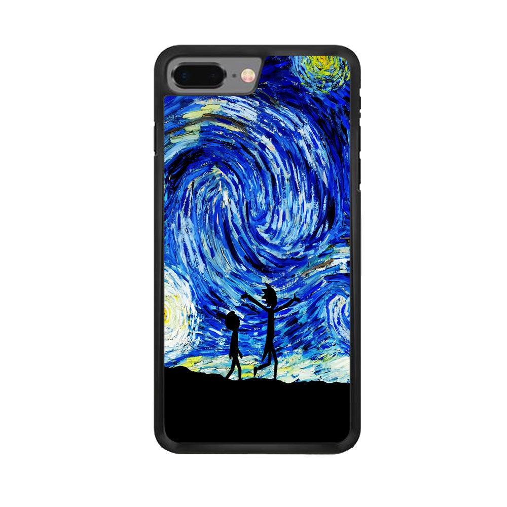 Rick and Morty Starry Nigh iPhone 8 Plus Case-Rubber / Black (2D Case)-Xtracase