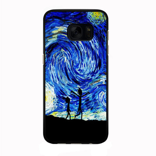 Rick and Morty Starry Night Samsung Galaxy S7 Case-Rubber / Black (2D Case)-Xtracase