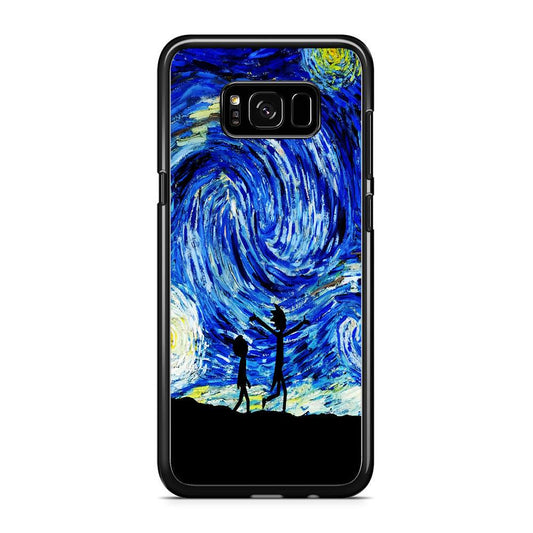 Rick and Morty Starry Night Samsung Galaxy S8 Case-Rubber / Black (2D Case)-Xtracase
