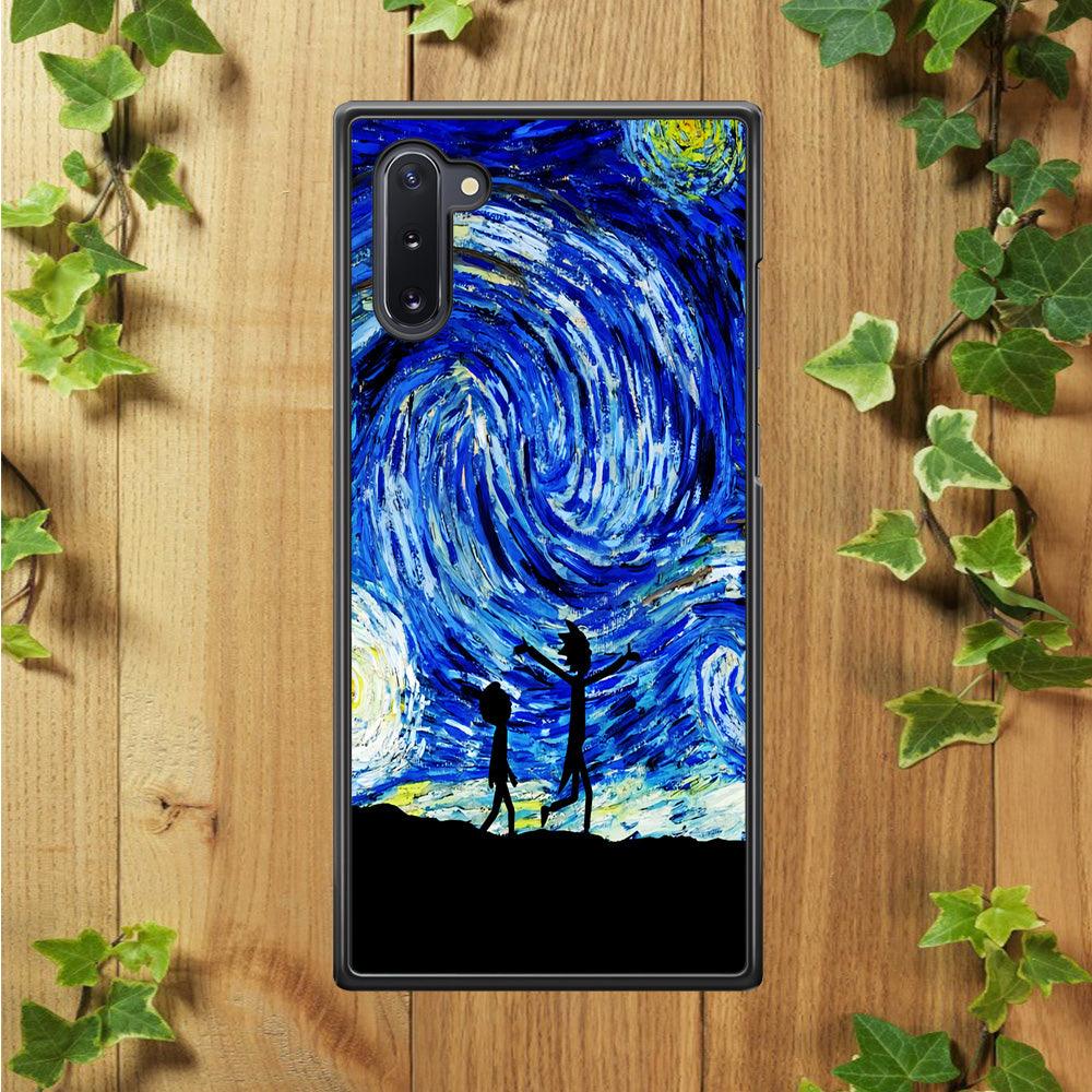 Rick and Morty Starry Night Samsung Galaxy Note 10 Case-Rubber / Black (2D Case)-Xtracase