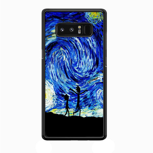 Rick and Morty Starry Night Samsung Galaxy Note 8 Case-Rubber / Black (2D Case)-Xtracase