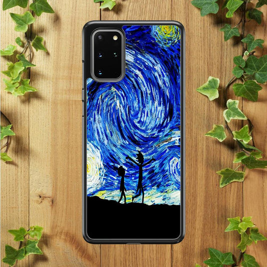 Rick and Morty Starry Night Samsung Galaxy S20 Plus Case-Rubber / Black (2D Case)-Xtracase
