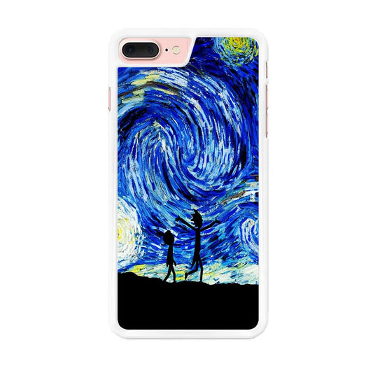 Rick and Morty Starry Nigh iPhone 8 Plus Case-Rubber / White (2D Case)-Xtracase