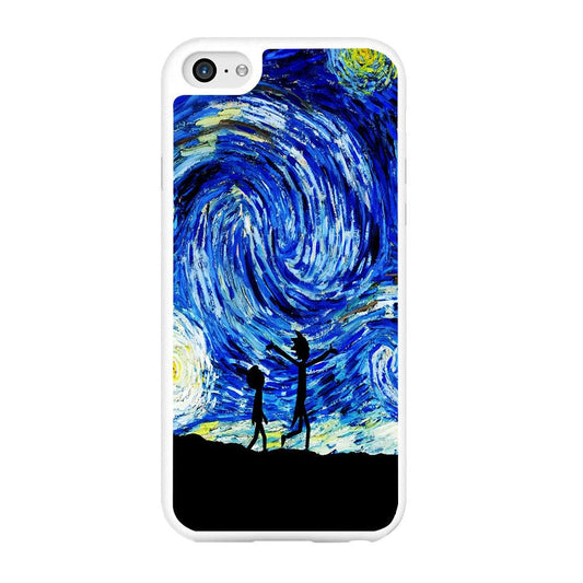 Rick and Morty Starry Night iPhone 6 | 6s Case-Rubber / White (2D Case)-Xtracase
