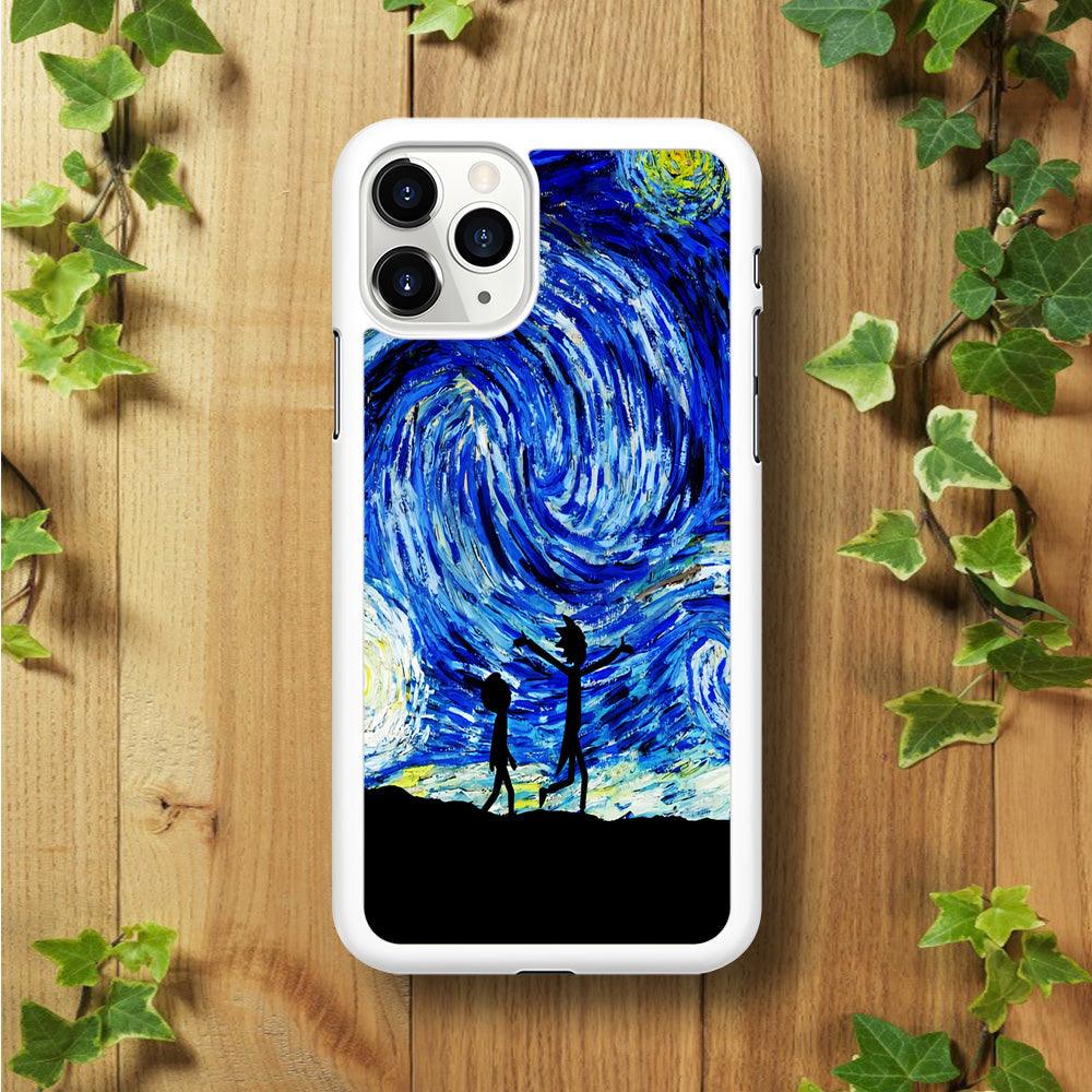 Rick and Morty Starry Night iPhone 11 Pro Case-Rubber / White (2D Case)-Xtracase