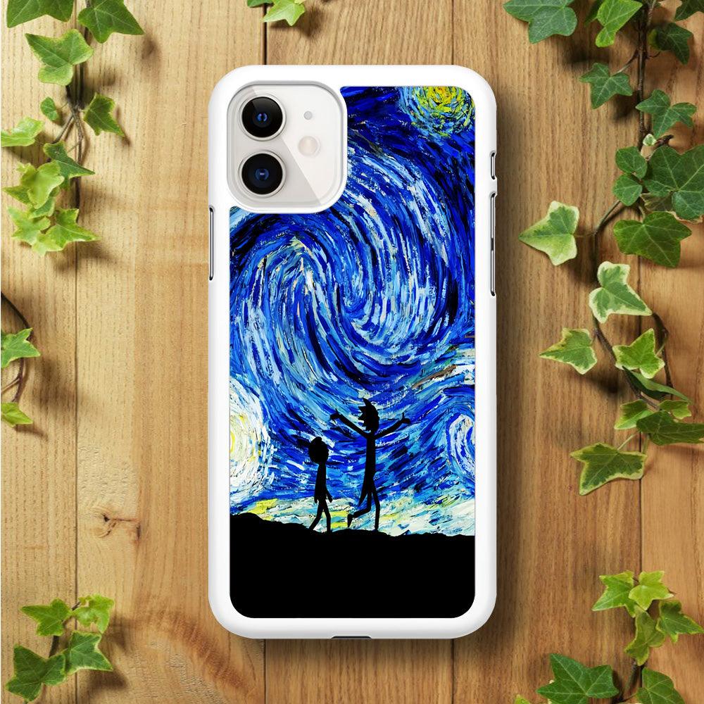 Rick and Morty Starry Night iPhone 11 Case-Rubber / White (2D Case)-Xtracase