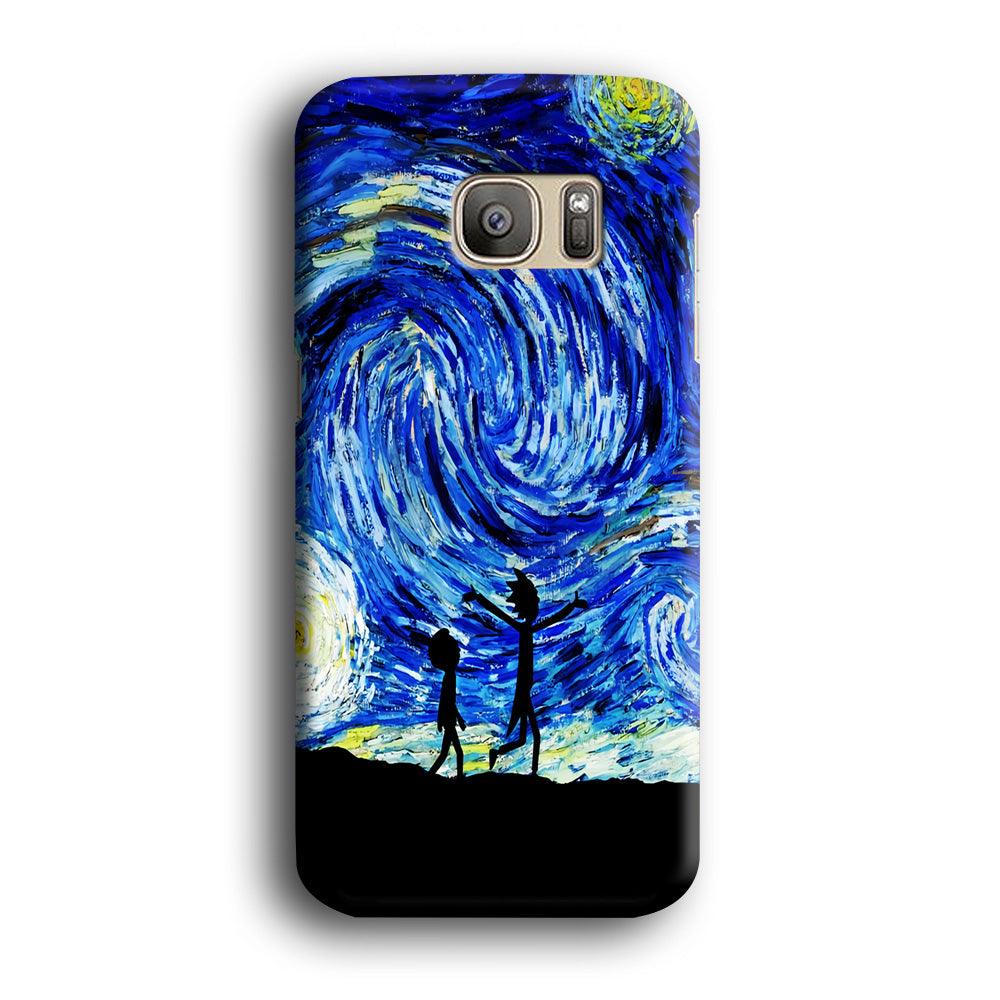 Rick and Morty Starry Night Samsung Galaxy S7 Edge Case-Plastic / Full Wrap (3D Case)-Xtracase