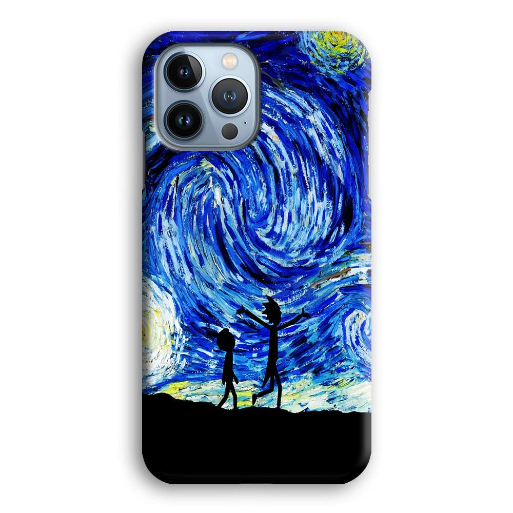 Rick and Morty Starry Night iPhone 13 Pro Case-Plastic / Full Wrap (3D Case)-Xtracase
