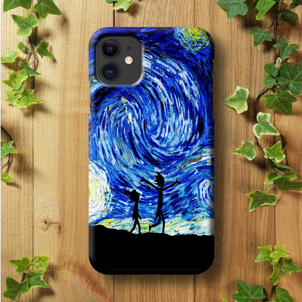 Rick and Morty Starry Night iPhone 11 Case-Plastic / Full Wrap (3D Case)-Xtracase