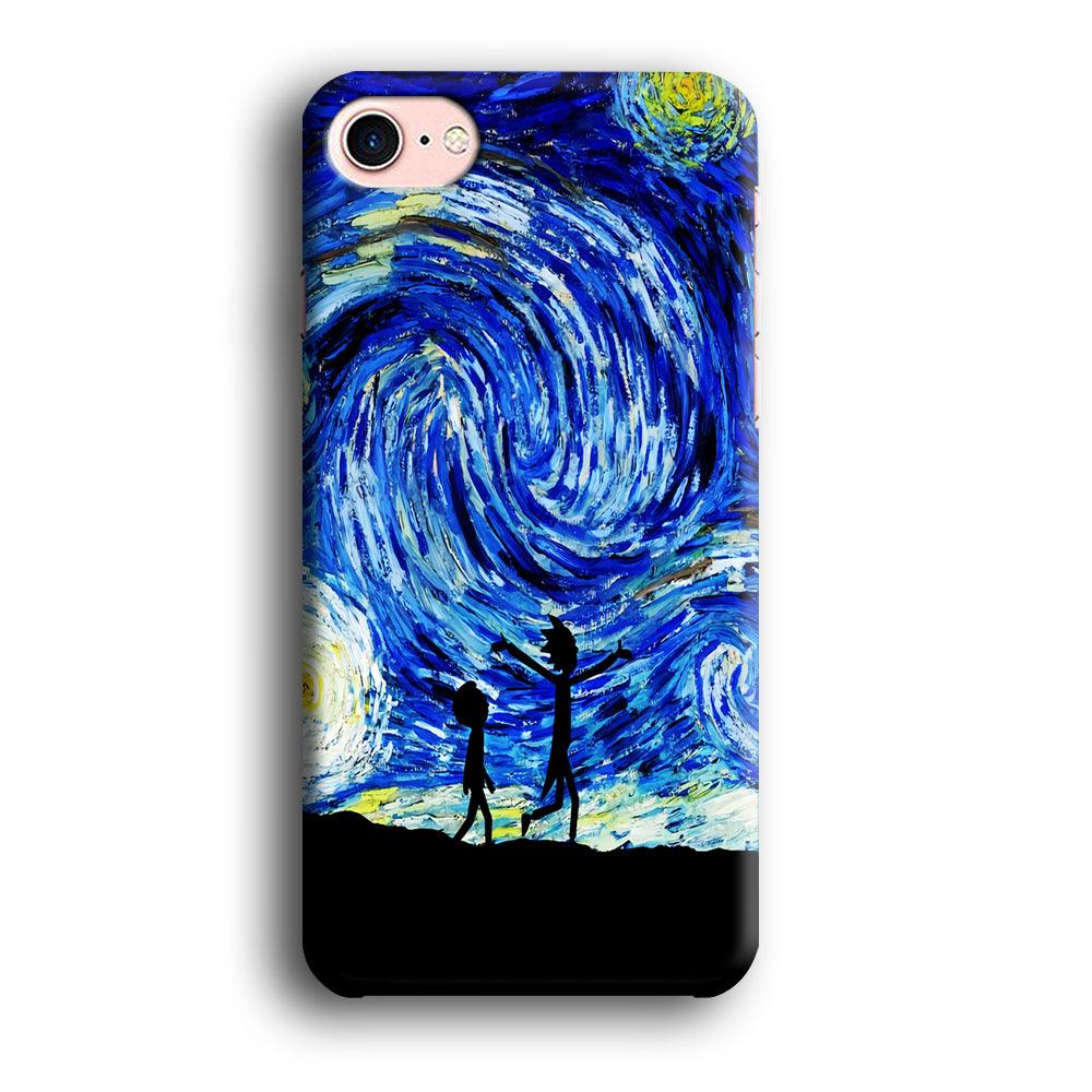 Rick and Morty Starry Night iPhone SE 2020 Case-Plastic / Full Wrap (3D Case)-Xtracase