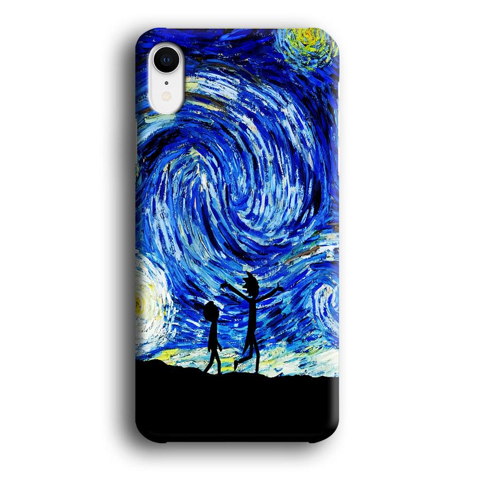 Rick and Morty Starry Night iPhone XR Case-Plastic / Full Wrap (3D Case)-Xtracase
