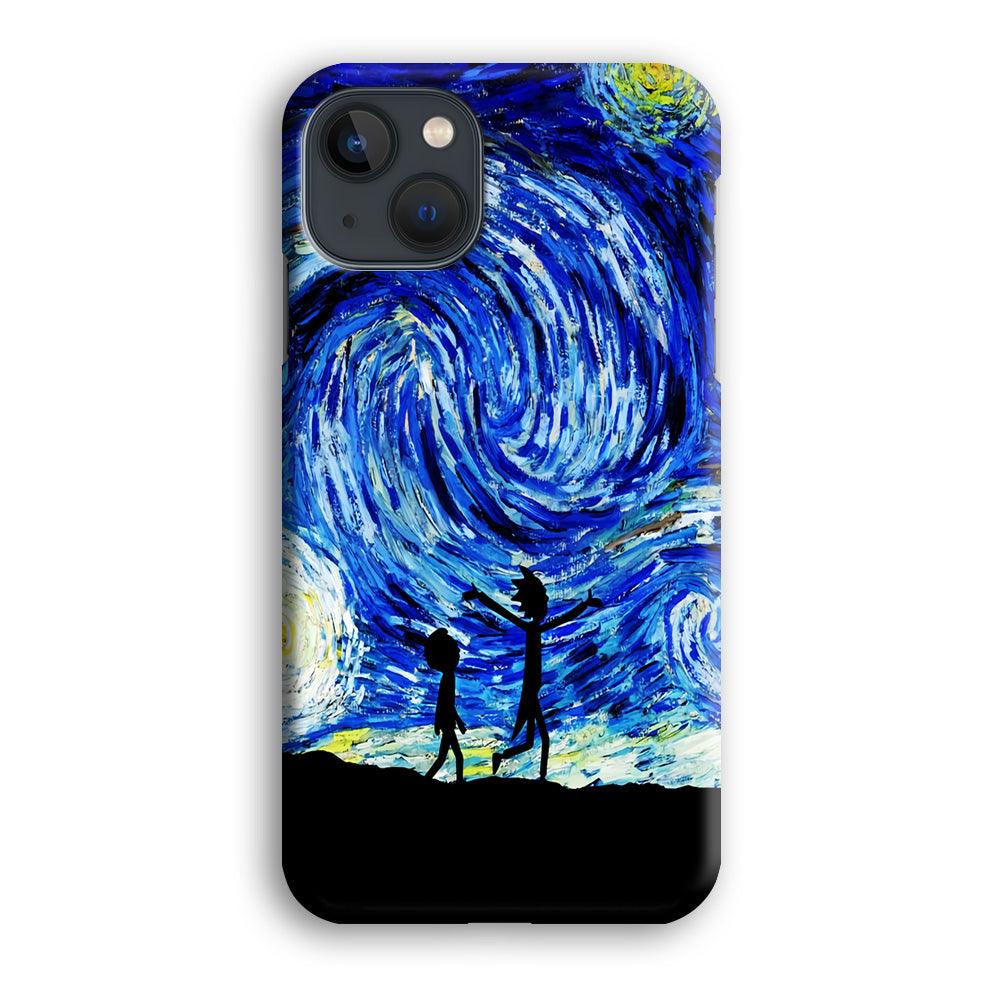 Rick and Morty Starry Night iPhone 13 Case-Plastic / Full Wrap (3D Case)-Xtracase
