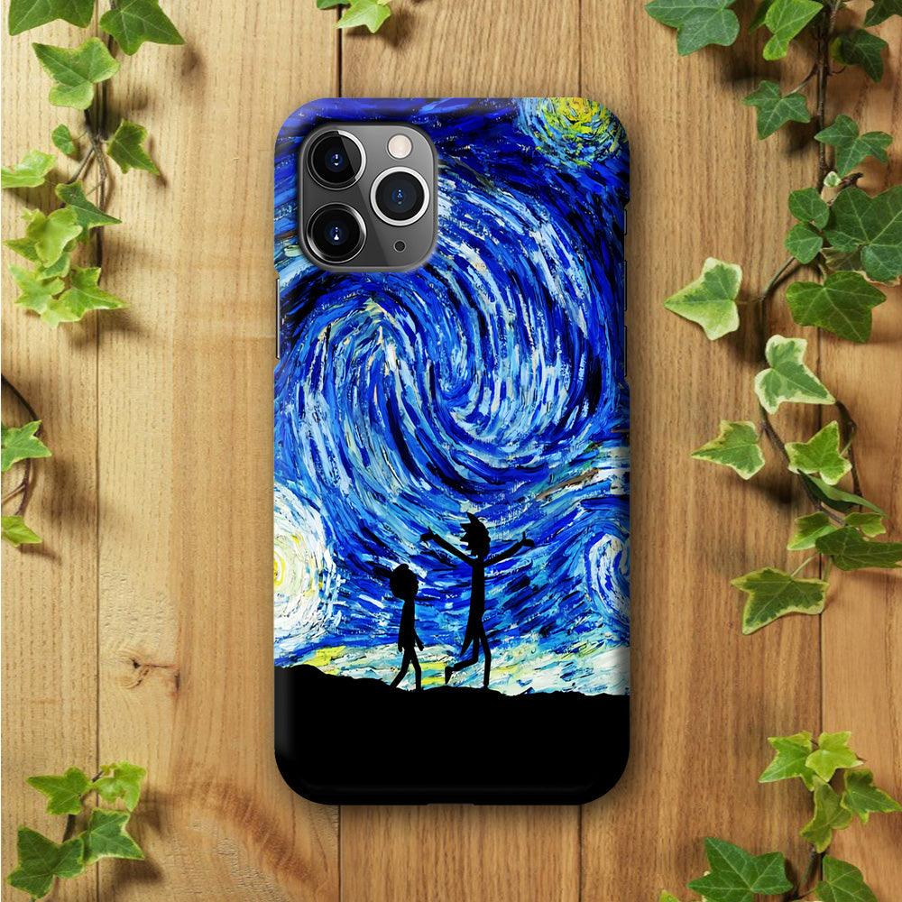 Rick and Morty Starry Night iPhone 11 Pro Case-Plastic / Full Wrap (3D Case)-Xtracase