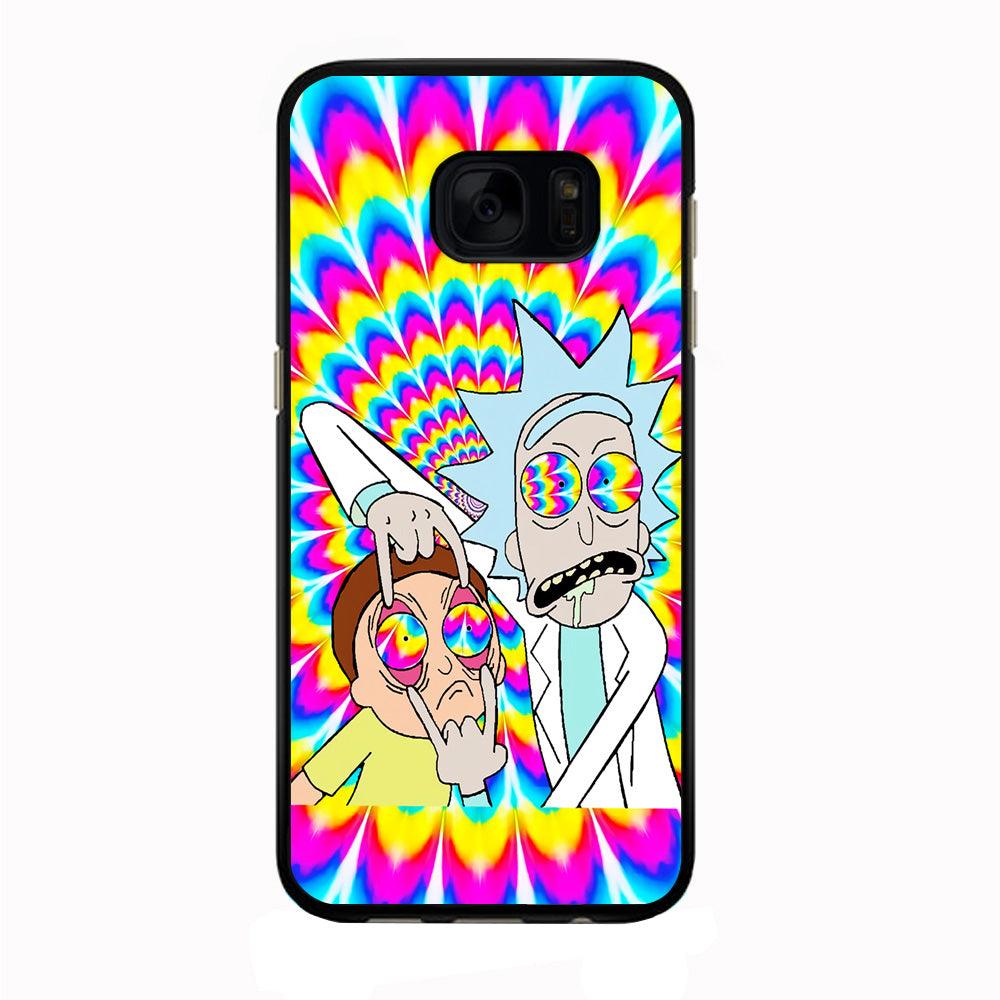 Rick and Morty Trippy Samsung Galaxy S7 Edge Case-Rubber / Black (2D Case)-Xtracase