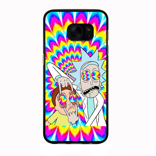Rick and Morty Trippy Samsung Galaxy S7 Edge Case-Rubber / Black (2D Case)-Xtracase