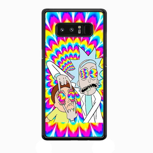 Rick and Morty Trippy Samsung Galaxy Note 8 Case-Rubber / Black (2D Case)-Xtracase