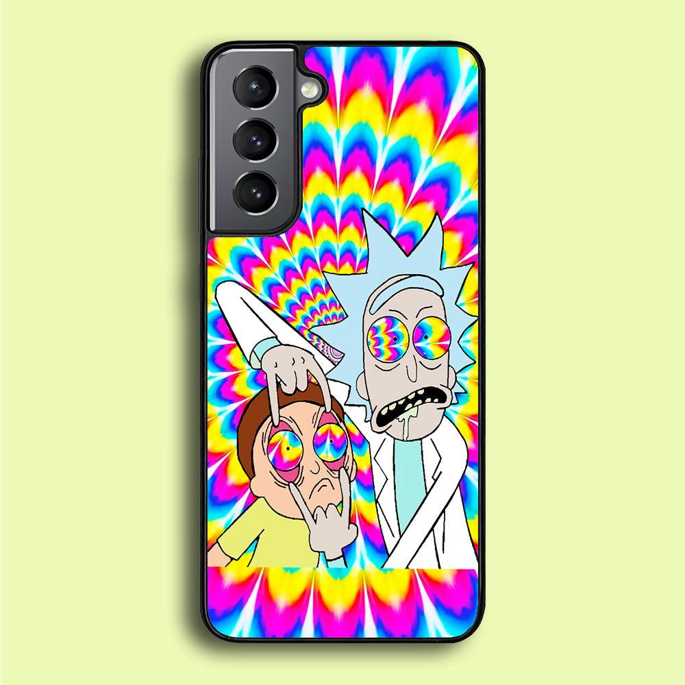 Rick and Morty Trippy Samsung Galaxy S21 Plus Case-Rubber / White (2D Case)-Xtracase