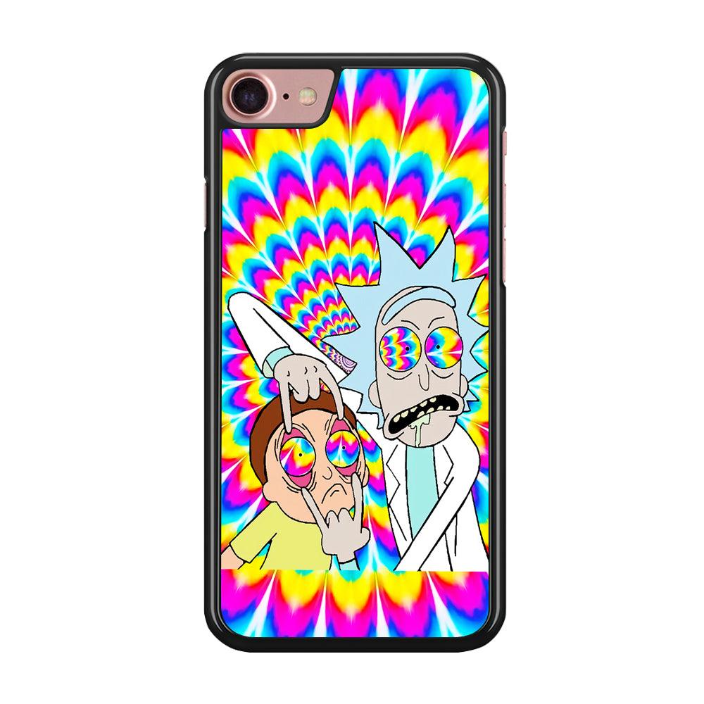 Rick and Morty Trippy iPhone SE 2020 Case-Rubber / Black (2D Case)-Xtracase