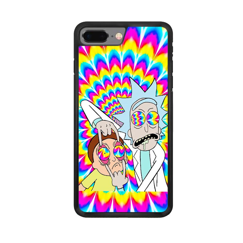 Rick and Morty Trippy iPhone 8 Plus Case-Rubber / Black (2D Case)-Xtracase