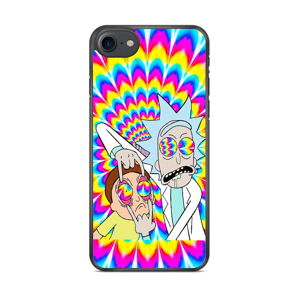 Rick and Morty Trippy iPhone 8 Case-Rubber / Black (2D Case)-Xtracase
