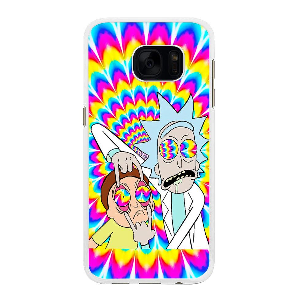 Rick and Morty Trippy Samsung Galaxy S7 Edge Case-Rubber / White (2D Case)-Xtracase