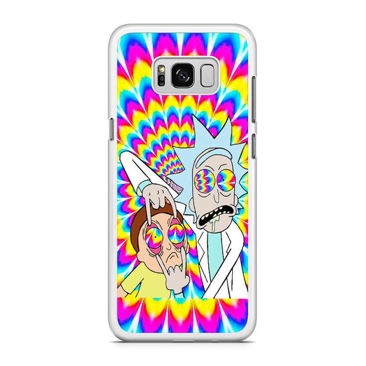 Rick and Morty Trippy Samsung Galaxy S8 Case-Rubber / White (2D Case)-Xtracase