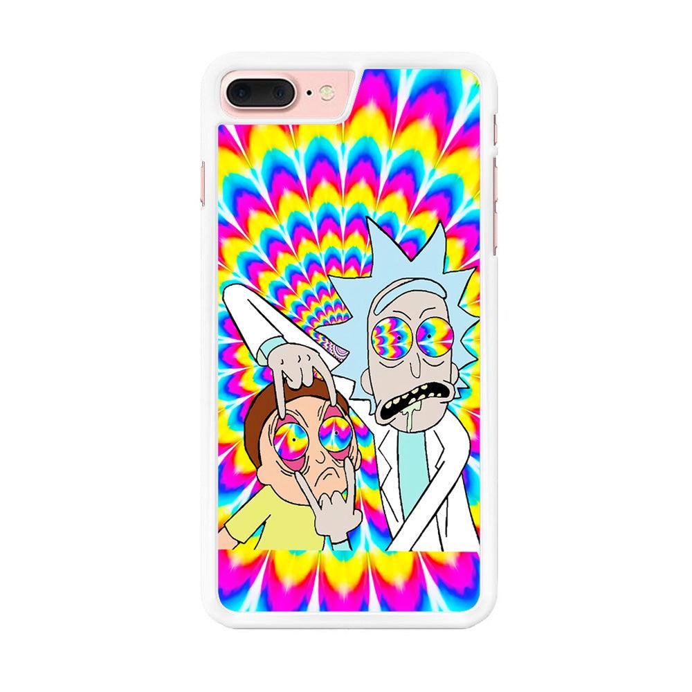 Rick and Morty Trippy iPhone 8 Plus Case-Rubber / White (2D Case)-Xtracase