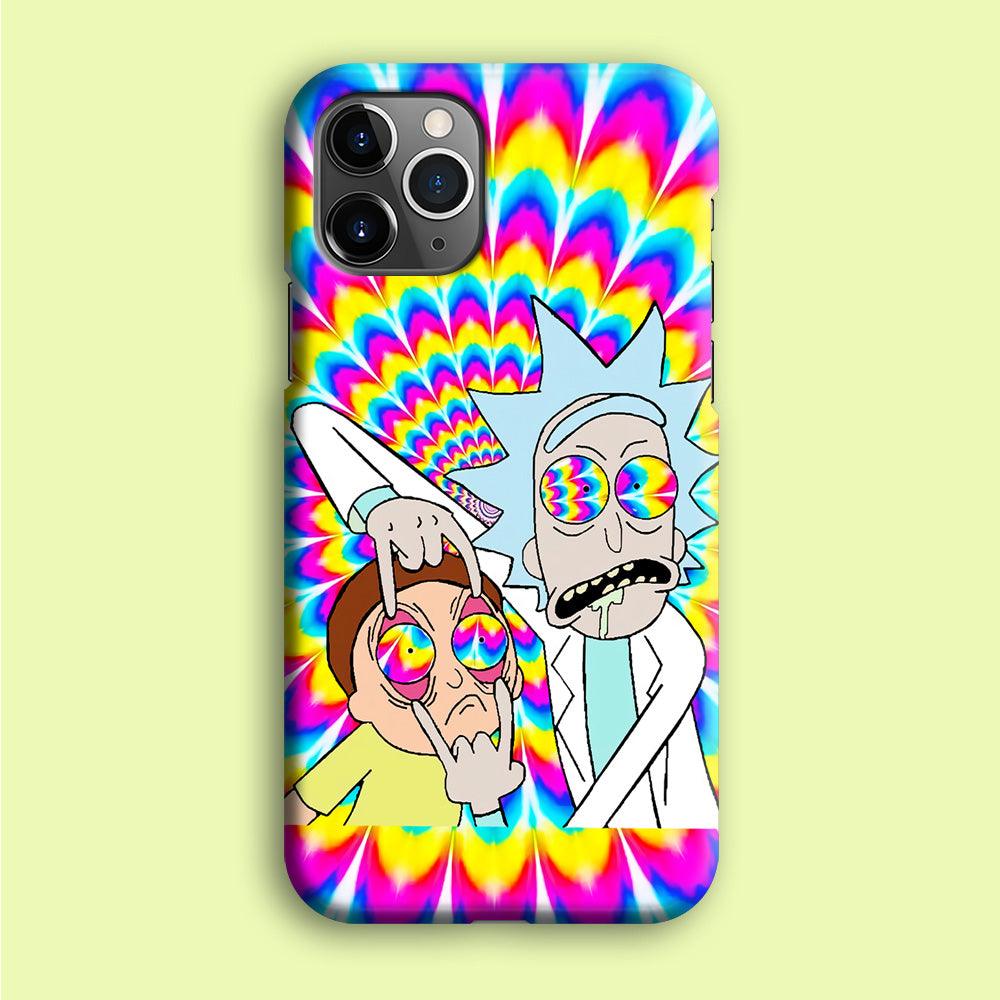 Rick and Morty Trippy iPhone 12 Pro Case-Plastic / Full Wrap (3D Case)-Xtracase