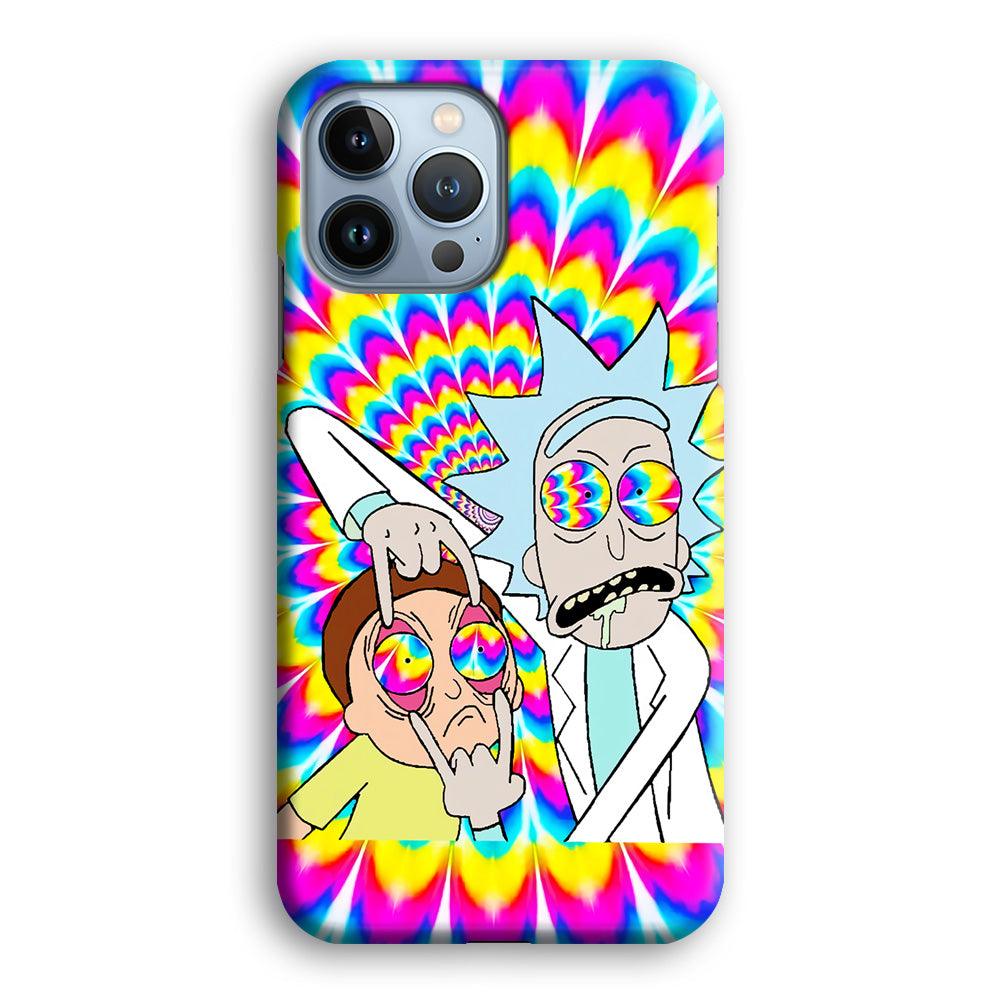 Rick and Morty Trippy iPhone 13 Pro Max Case-Plastic / Full Wrap (3D Case)-Xtracase