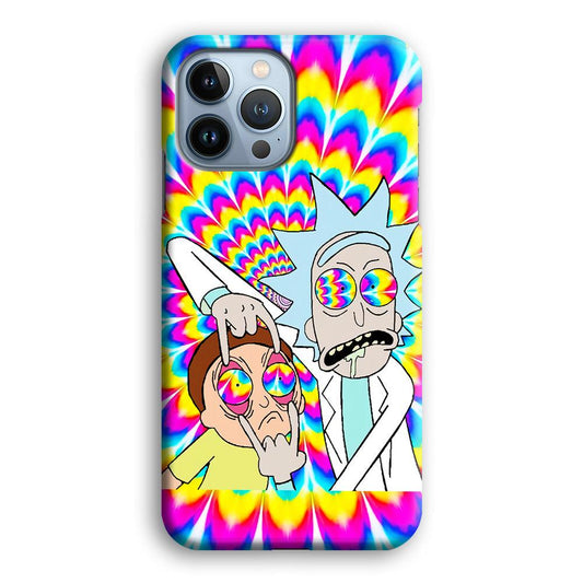 Rick and Morty Trippy iPhone 13 Pro Max Case-Plastic / Full Wrap (3D Case)-Xtracase