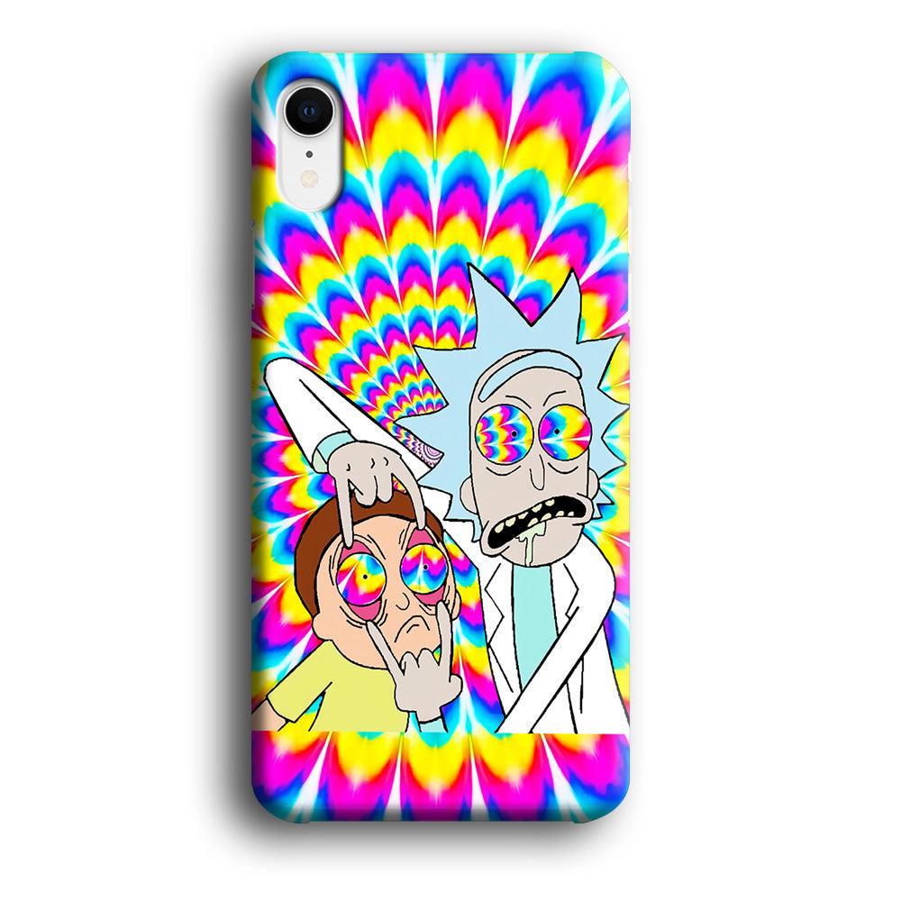 Rick and Morty Trippy iPhone XR Case-Plastic / Full Wrap (3D Case)-Xtracase
