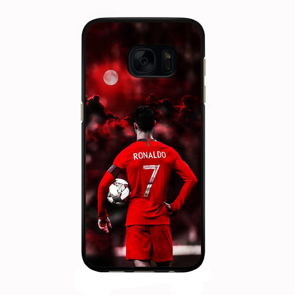 Ronaldo CR7 Samsung Galaxy S7 Edge Case-Rubber / Black (2D Case)-Xtracase
